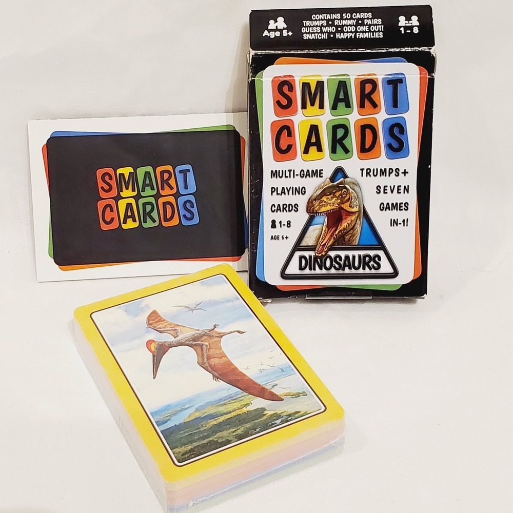 SMART Cards Dinosaurs Card Game Matching Pairs, Snap, Trumps, Rummy Sealed Cards